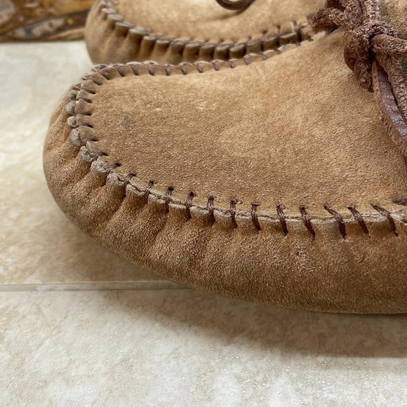 Ugg Australia Women Slippers Size 6 Moccasin Shoes Winter Soft Warm Furry Brown - Picture 11 of 14